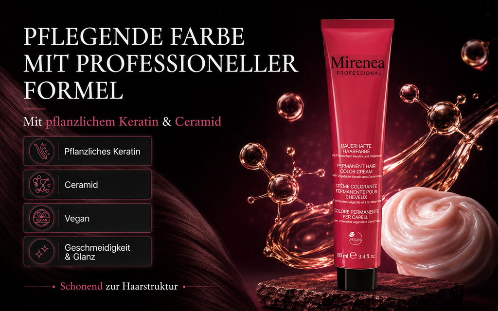 Mirenea Haarfarbe mit pflanzlichem Keratin und Ceramid, vegan