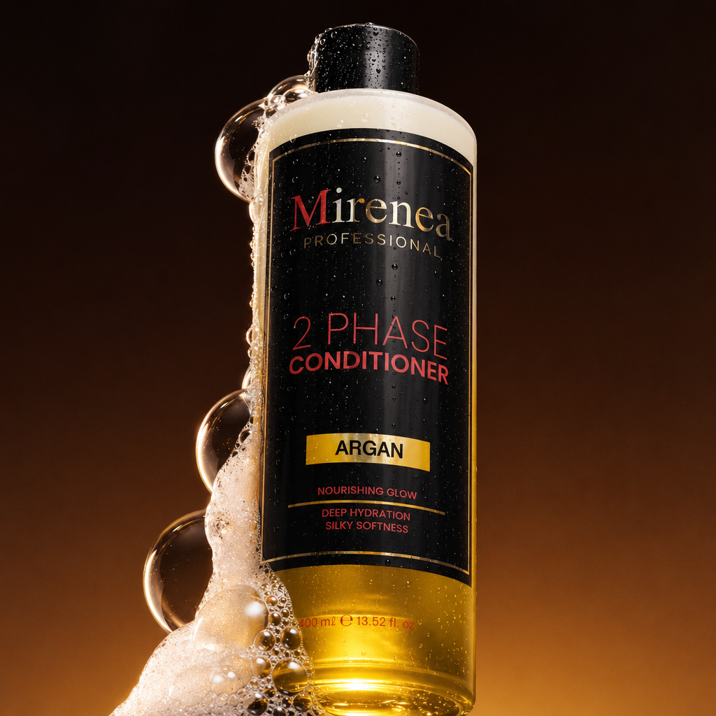 Mirenea Professional 2 Phase Conditioner Argan – Biphasiges Leave-in-Spray mit Arganöl – Tiefe Feuchtigkeitspflege, seidiger Glanz