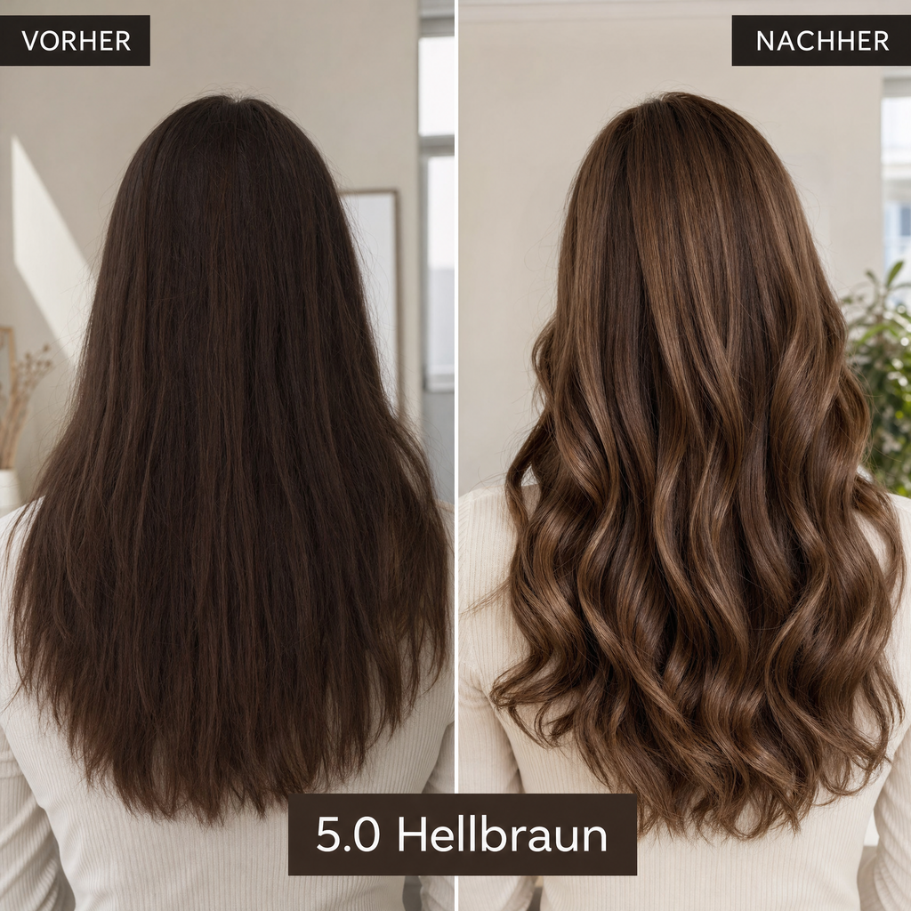 Mirenea Haarfarbe 5.0 Hellbraun im Vorher-Nachher-Vergleich (Symbolbild)